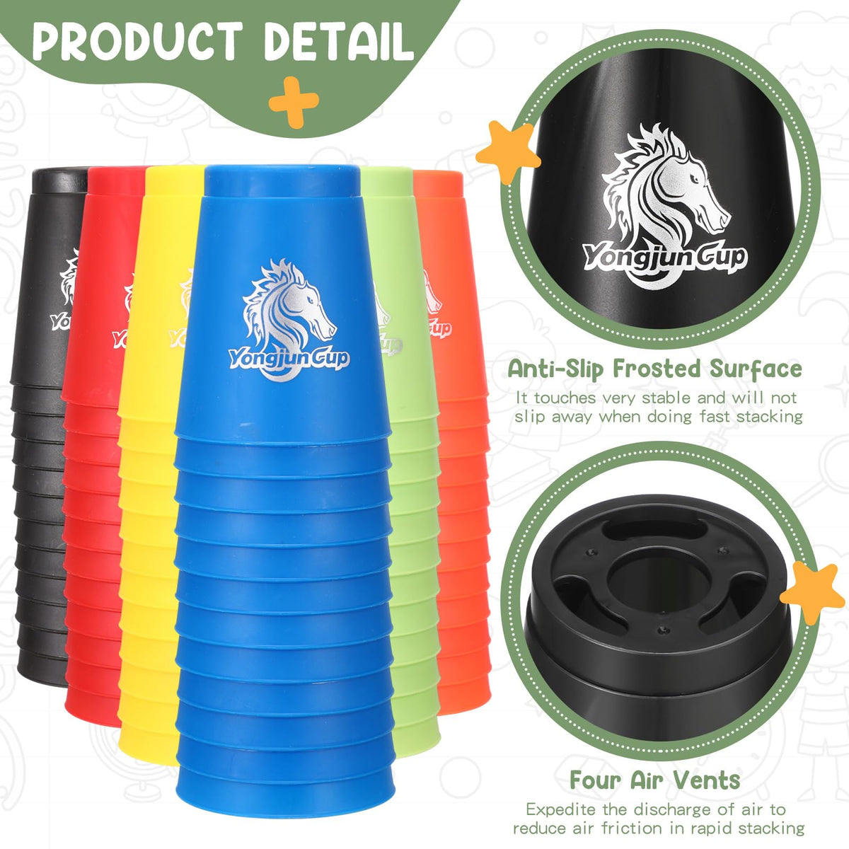 Close-up of Libima frosted grip surface for secure stacking