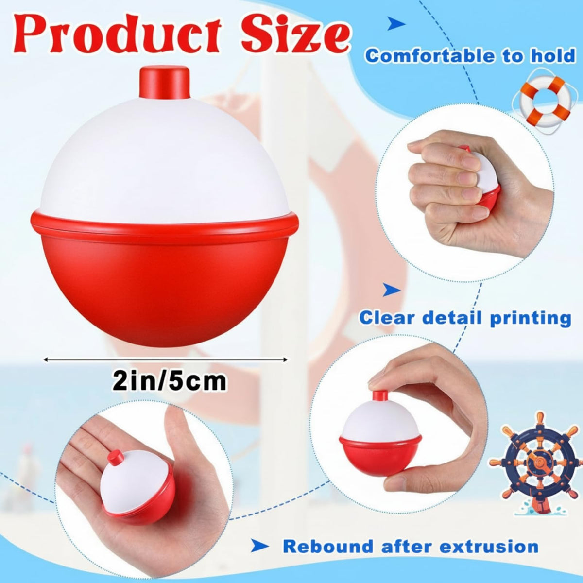 Libima stress ball with fishing theme, eye-catching colors for party decor and fun.