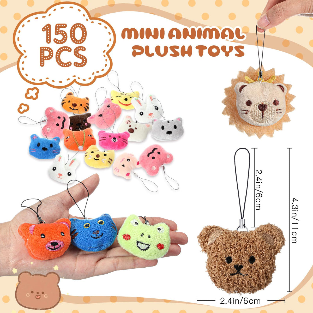 Libima fruit plush mini keychains, perfect as party favors and backpack decorations.
