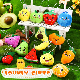 Libima fruit plush watermelon keychain adds playful flair to backpacks.