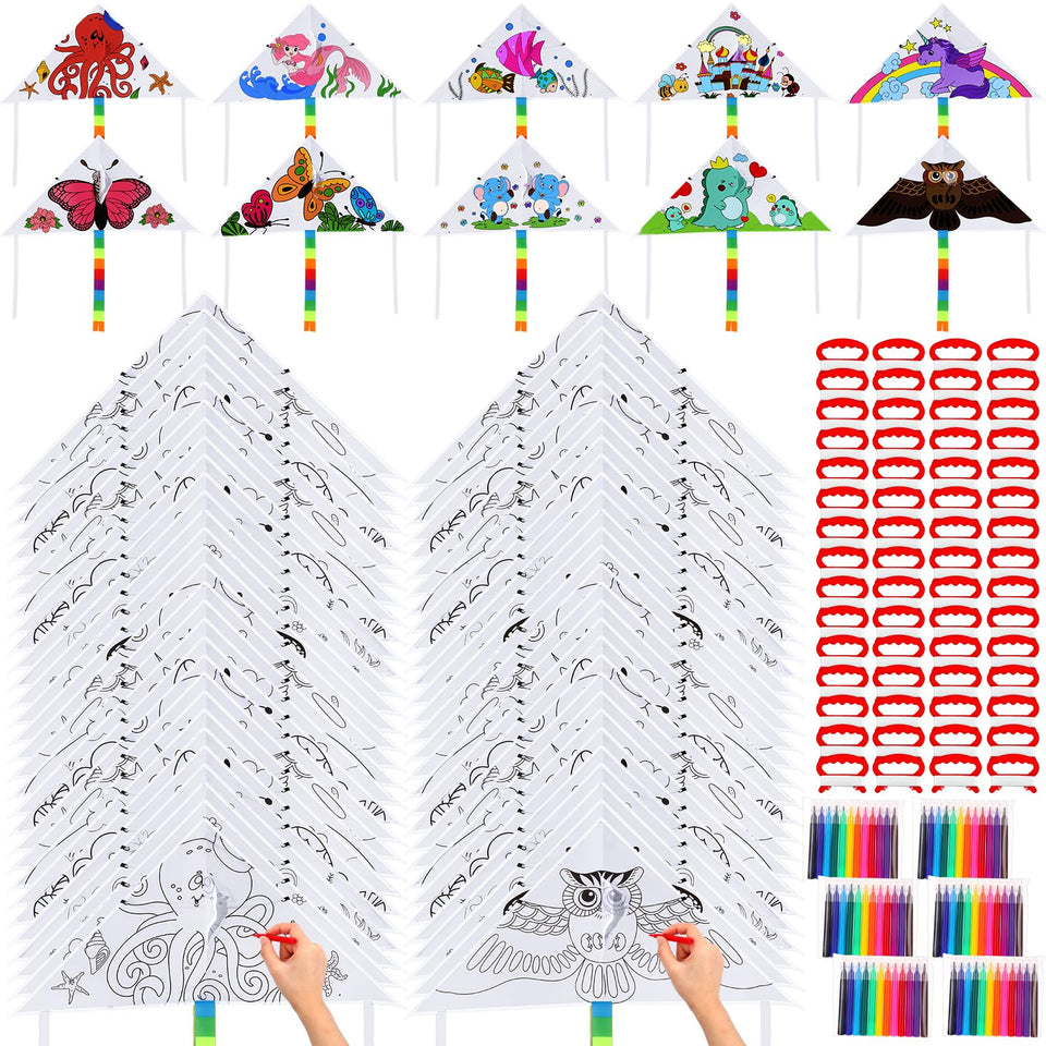 Libima 30-pack kite kit contents for DIY crafts with watercolor pens.