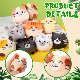 Libima mini cat plush keychain set with detachable chains