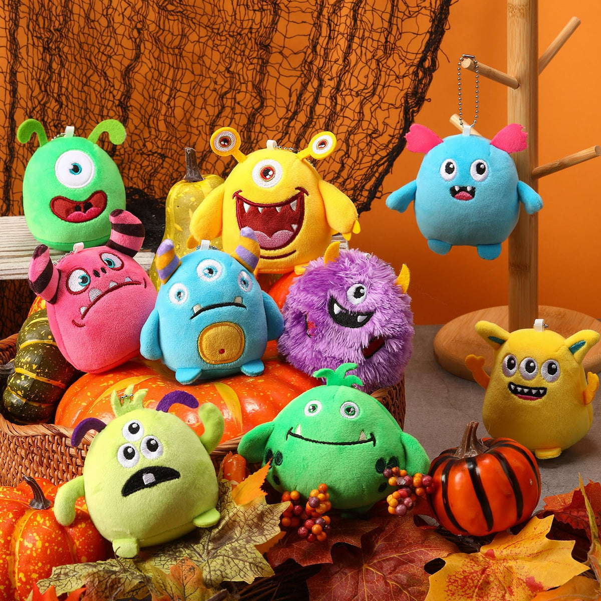 Libima 3.15-inch plush monsters offer friendly desk decor.