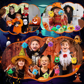 Libima cute stuffed monsters in vibrant colors as party favors.