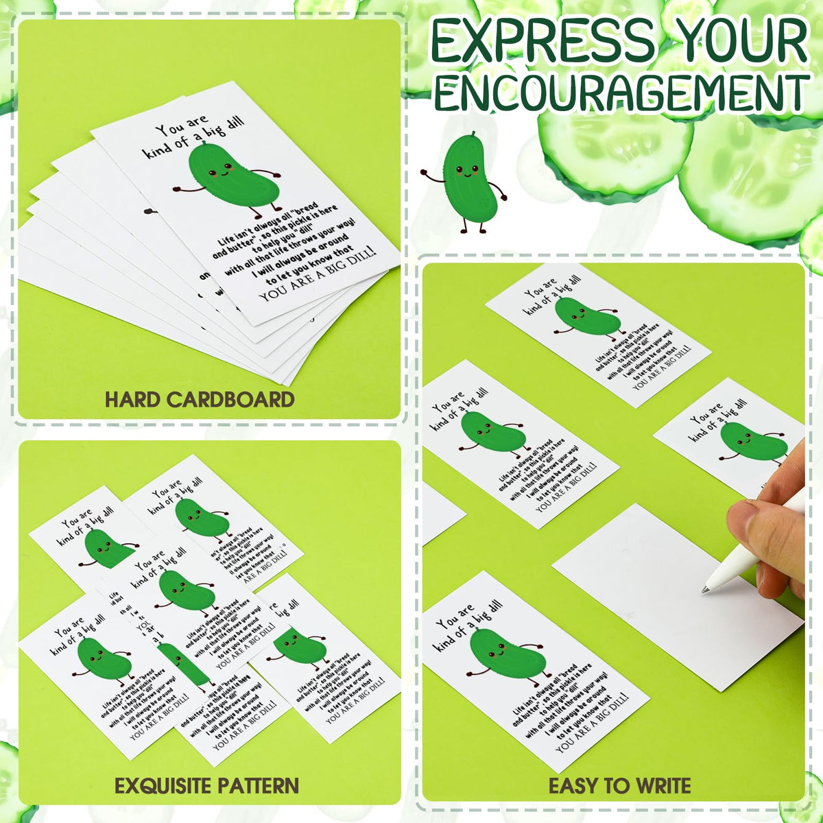 Libima motivational card design complements the pickle stress ball set