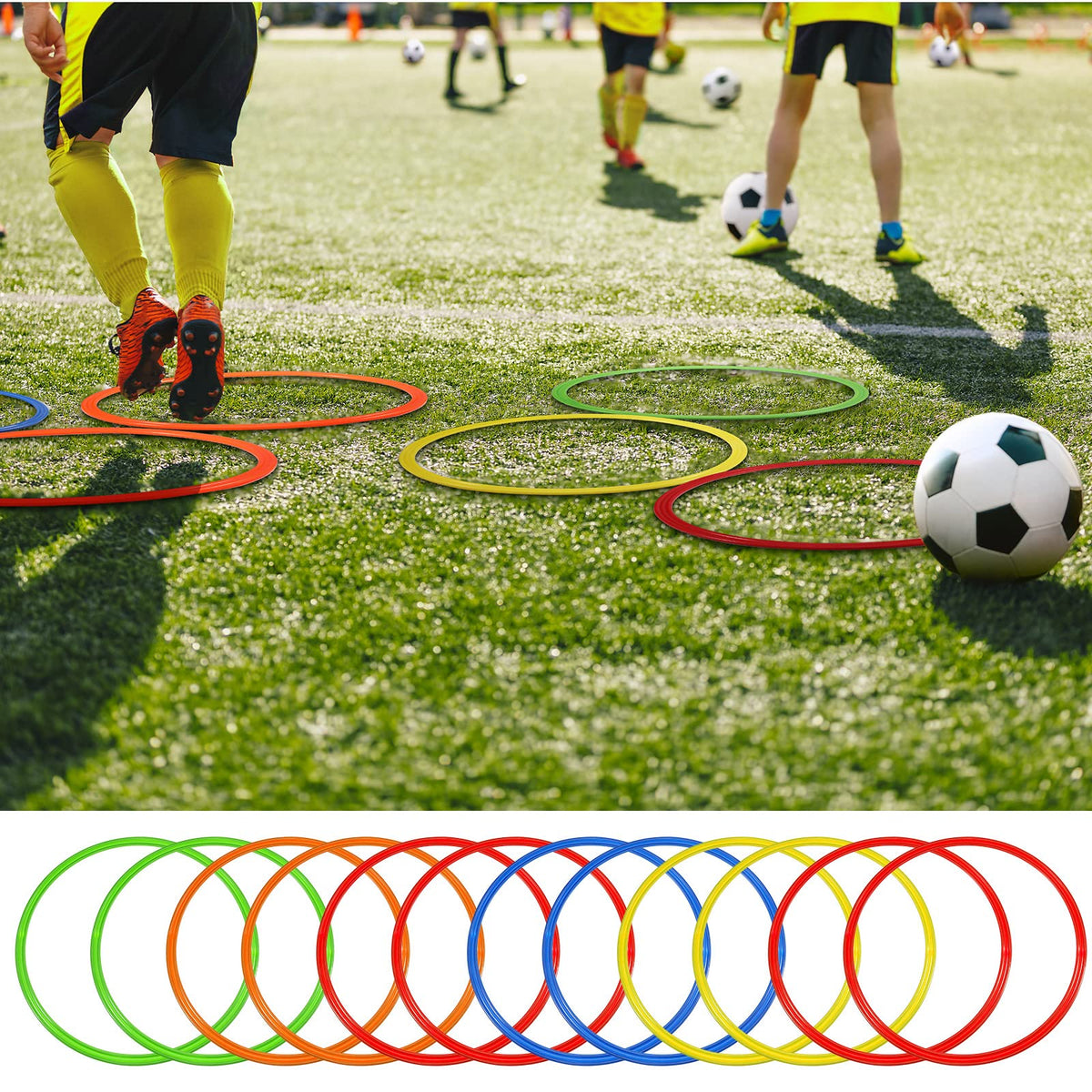 Libima obstacle course ring set blue ring great for coordination drills and gym class games.