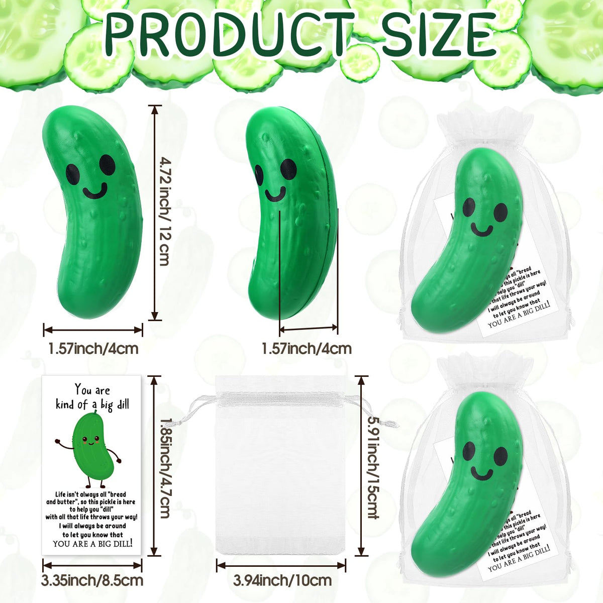 Libima pickle stress ball bundle with motivational cards for group gifting
