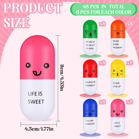 Libima smile-face pill ball featuring motivational quotes to boost mood.