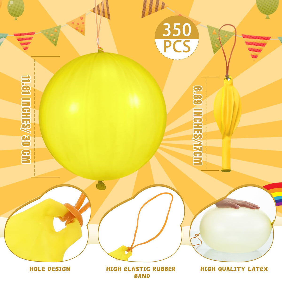 Libima six-color punch balloons for vibrant party games and classroom activities.