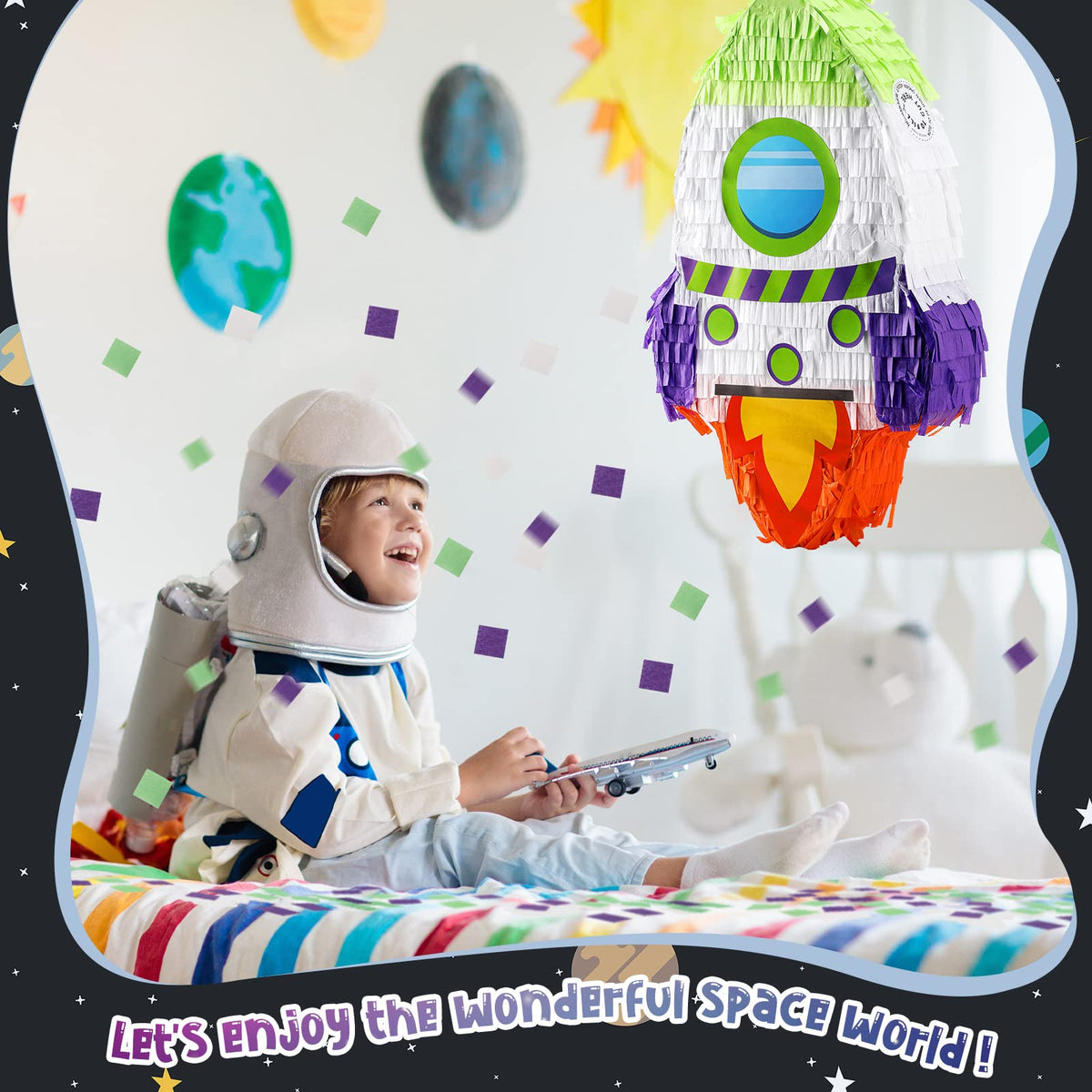 Libima rocket pinata durable corrugated paper for long-lasting use.