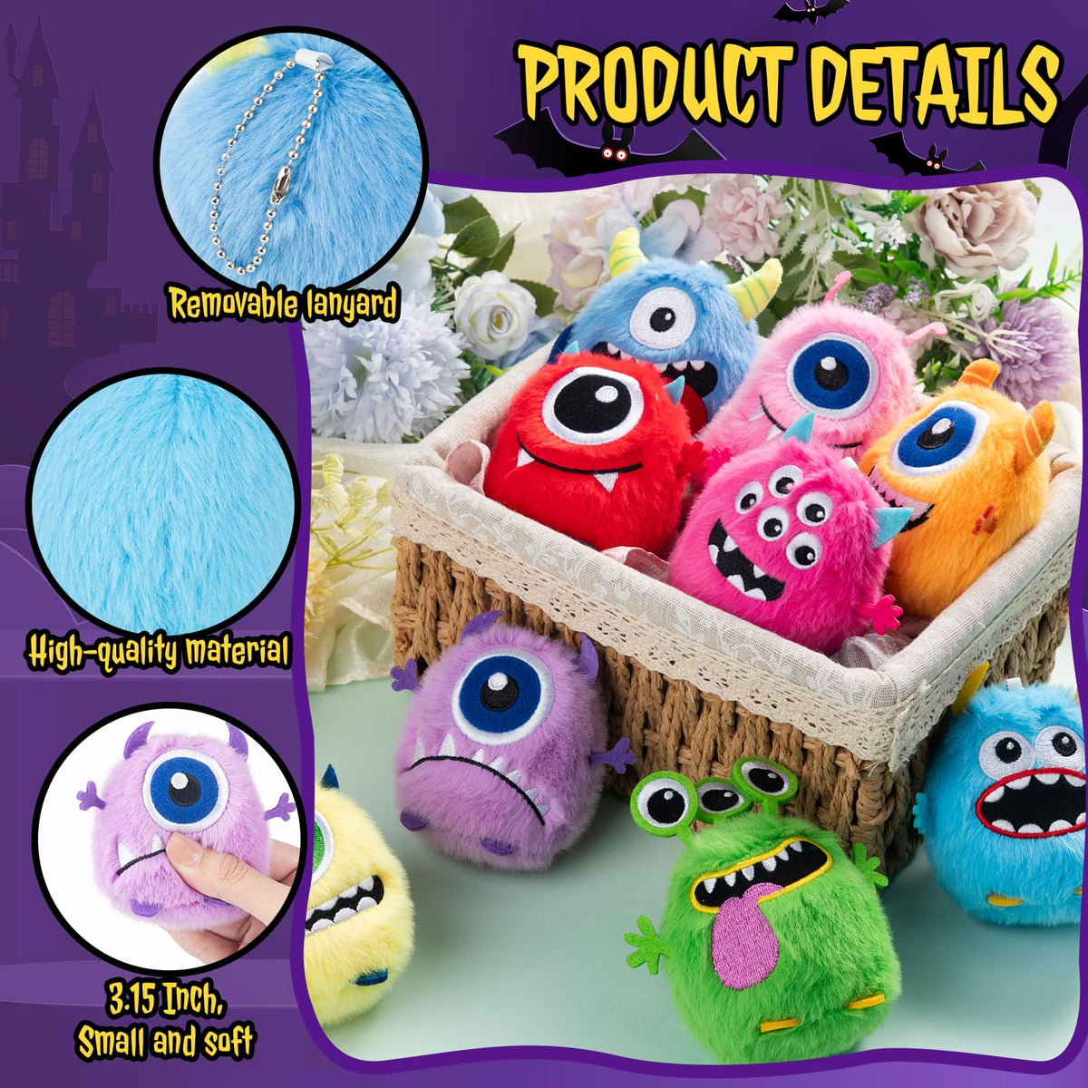Libima round monster plush toys add charming decor and tactile play for kids' rooms.