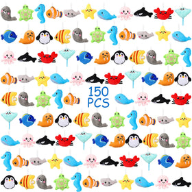 Libima sea-life plush keychain 01, soft colorful sea animal charm for bags and backpacks.