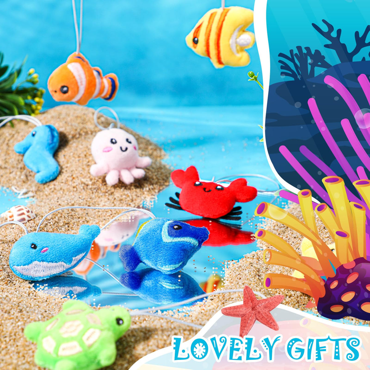 Libima sea-life plush keychain 05, varied styles to share with friends.