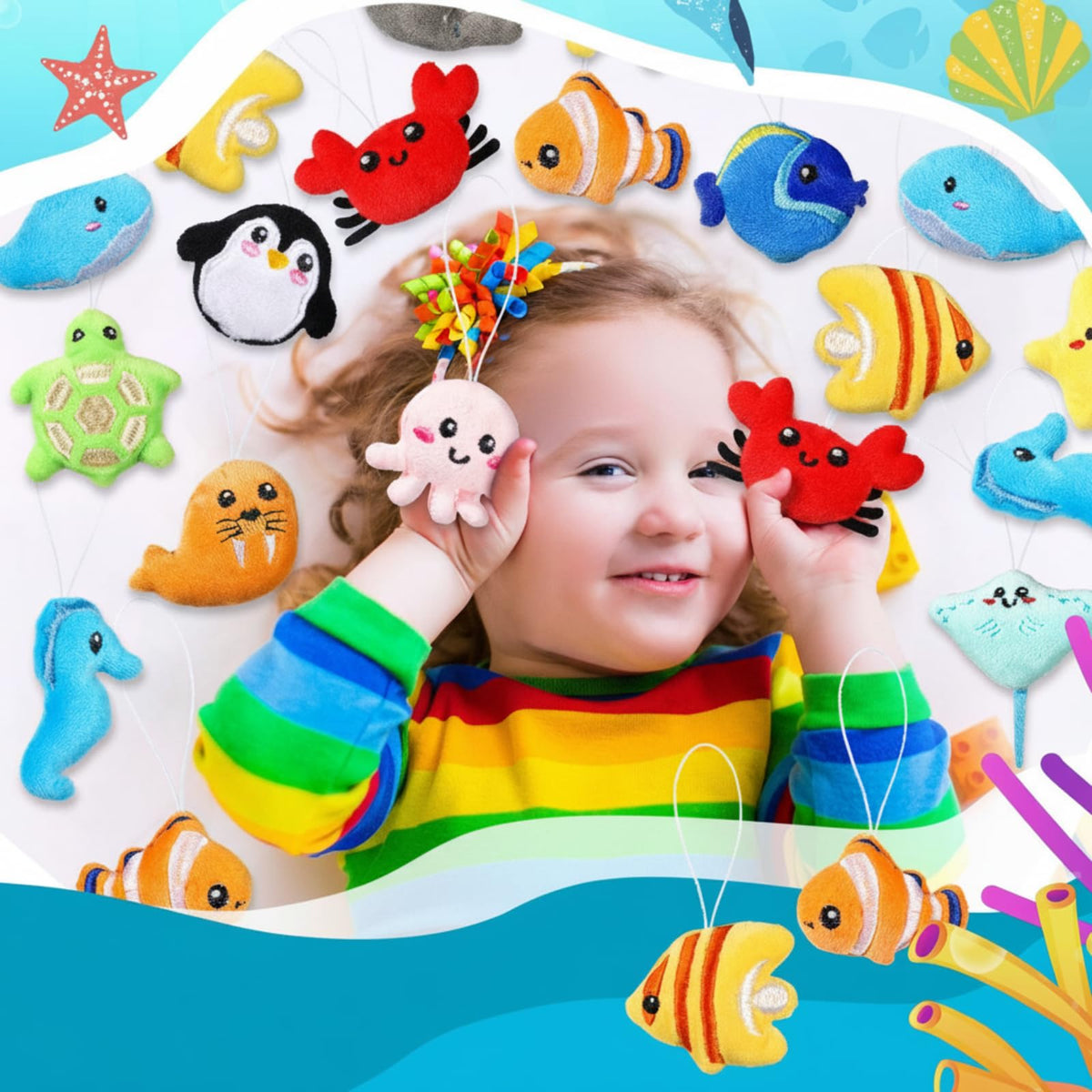 Libima sea-life plush keychain 07, reliable stitching keeps lanyard secure.
