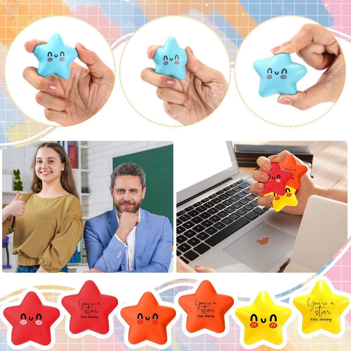 Libima smiling star desk decor suitable for classrooms and offices.