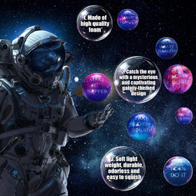 Libima space-themed stress ball promotes calm during study or work.