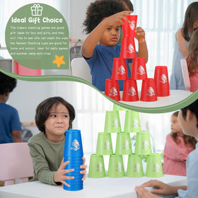 Libima cups with air vents speed up stacking for competition.