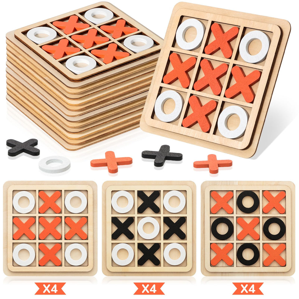 Libima tic-tac-toe mini wooden board for family fun and quick play