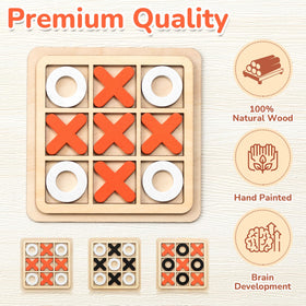Libima 12-piece wooden tic-tac-toe set with durable pieces for everyday play