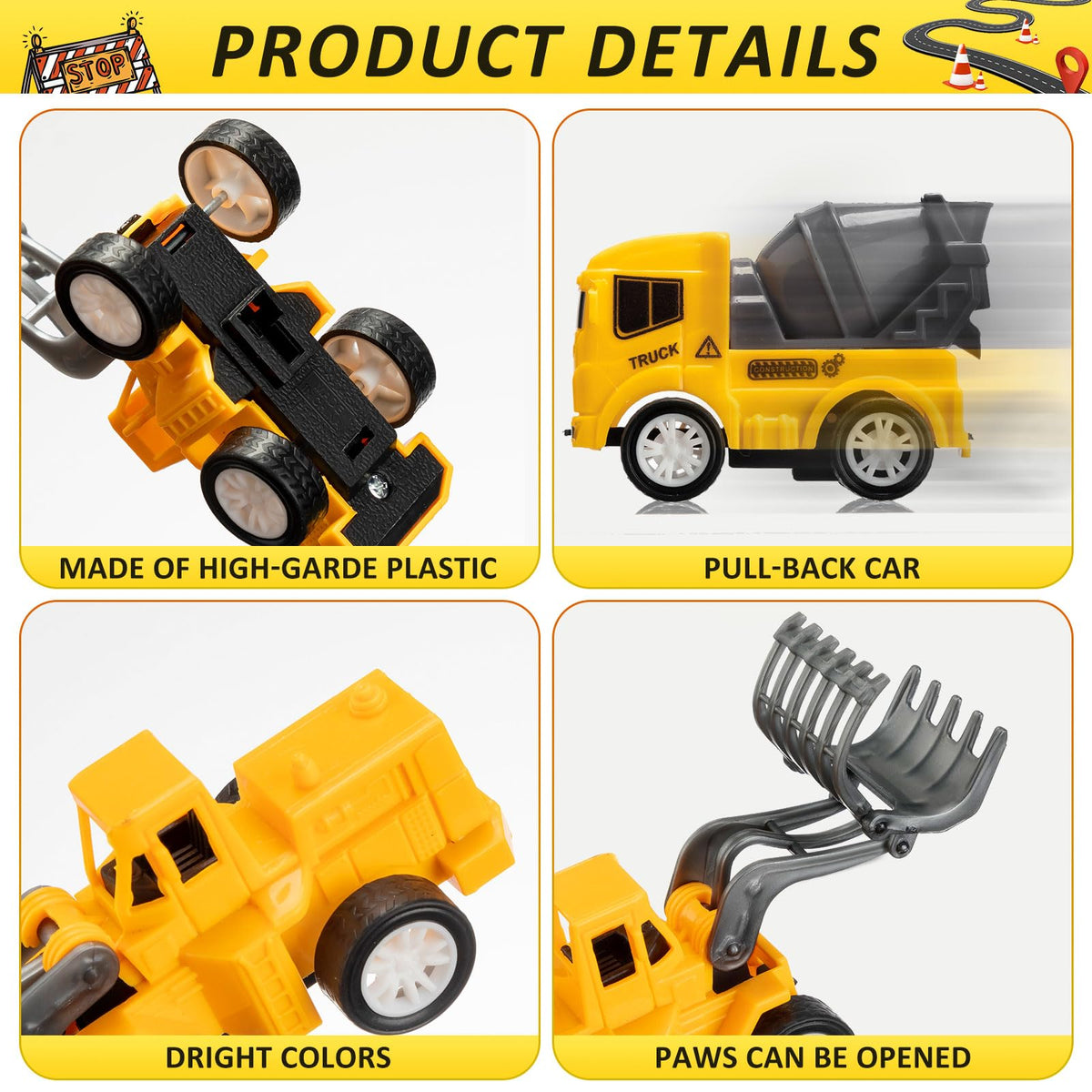 Libima tractor military truck toy for durable construction-themed play