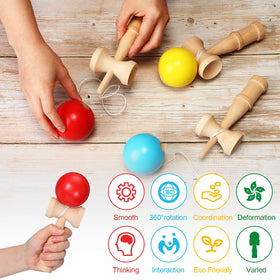 Libima kendama rope helps track the ball during play.
