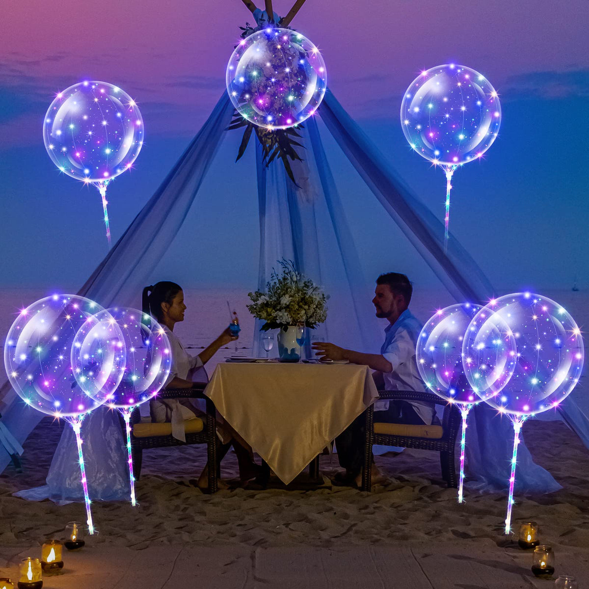 Libima glow balloons illuminate outdoor spaces for yard gatherings.