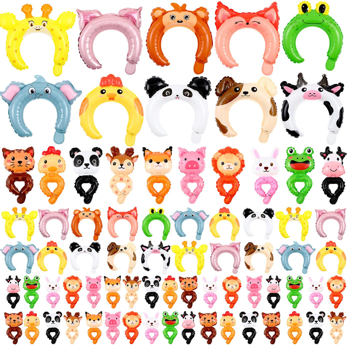 Libima zoo animal inflatable headband for kids parties, colorful and durable