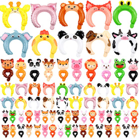 Libima zoo animal inflatable headband for kids parties, colorful and durable