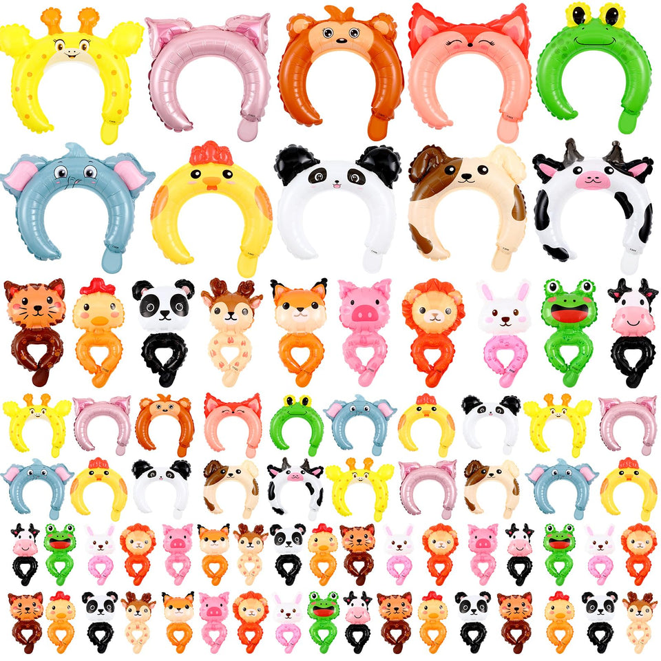 Libima zoo animal inflatable headband for kids parties, colorful and durable