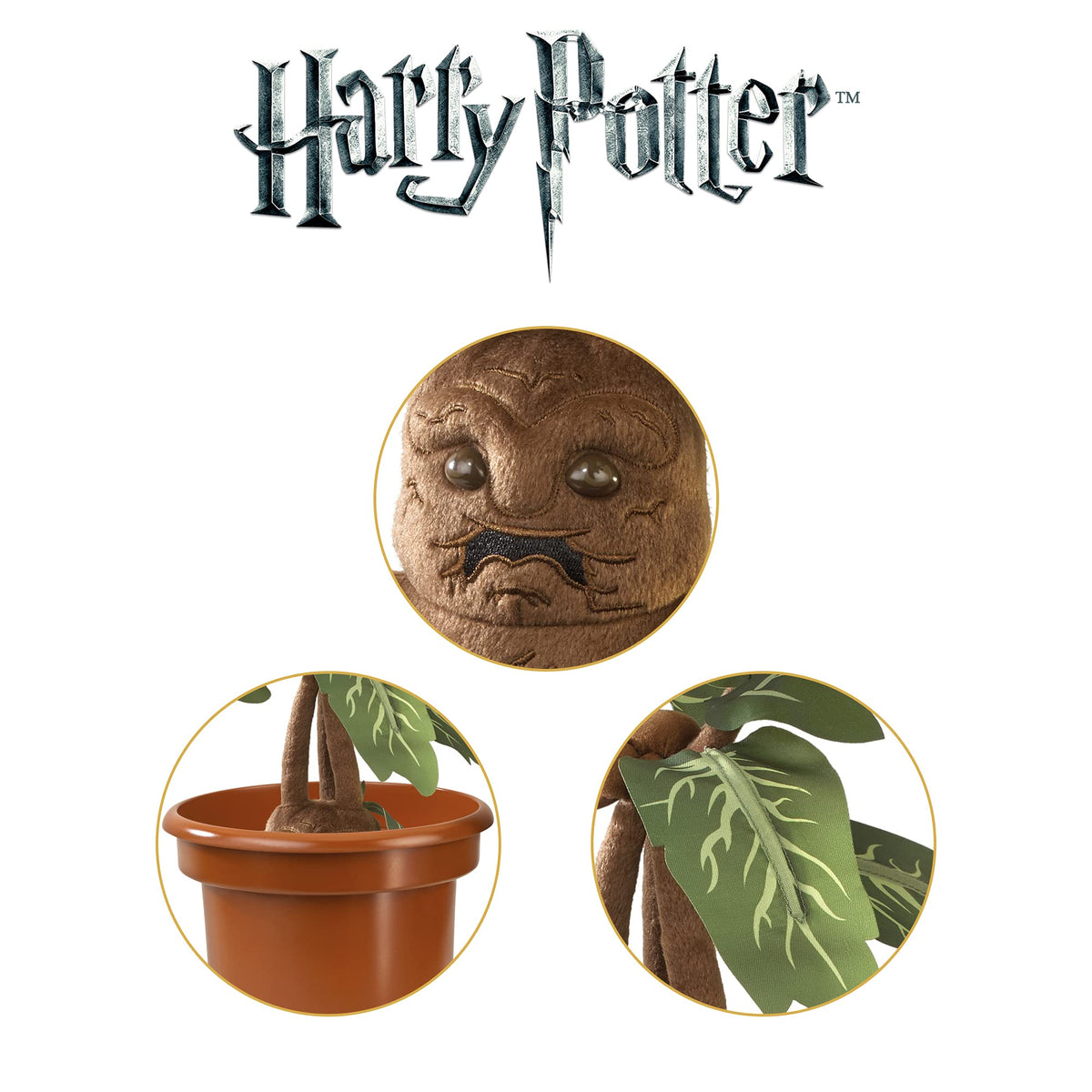 Licensed Harry Potter mandrake collectible for fans and collectors.