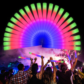 LifBetter 58Pcs foam glow sticks in a multicolor bundle for party ambiance