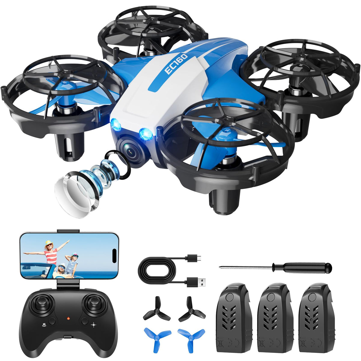 LIFECHOIC EC160 drone with 1080p camera hovering for real-time footage