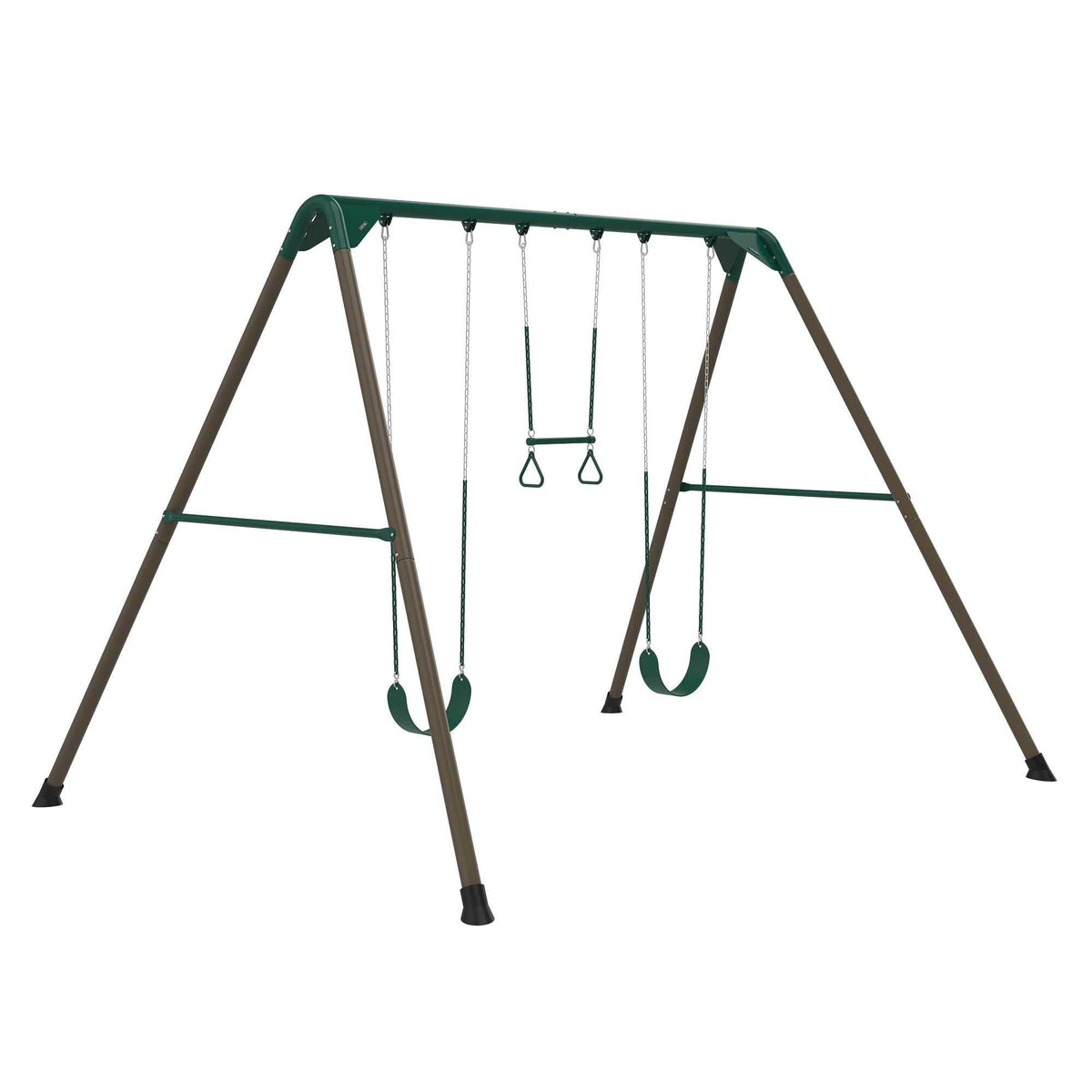 Lifetime 10-Foot Metal Swing Set with two swings and trapeze for backyard family fun