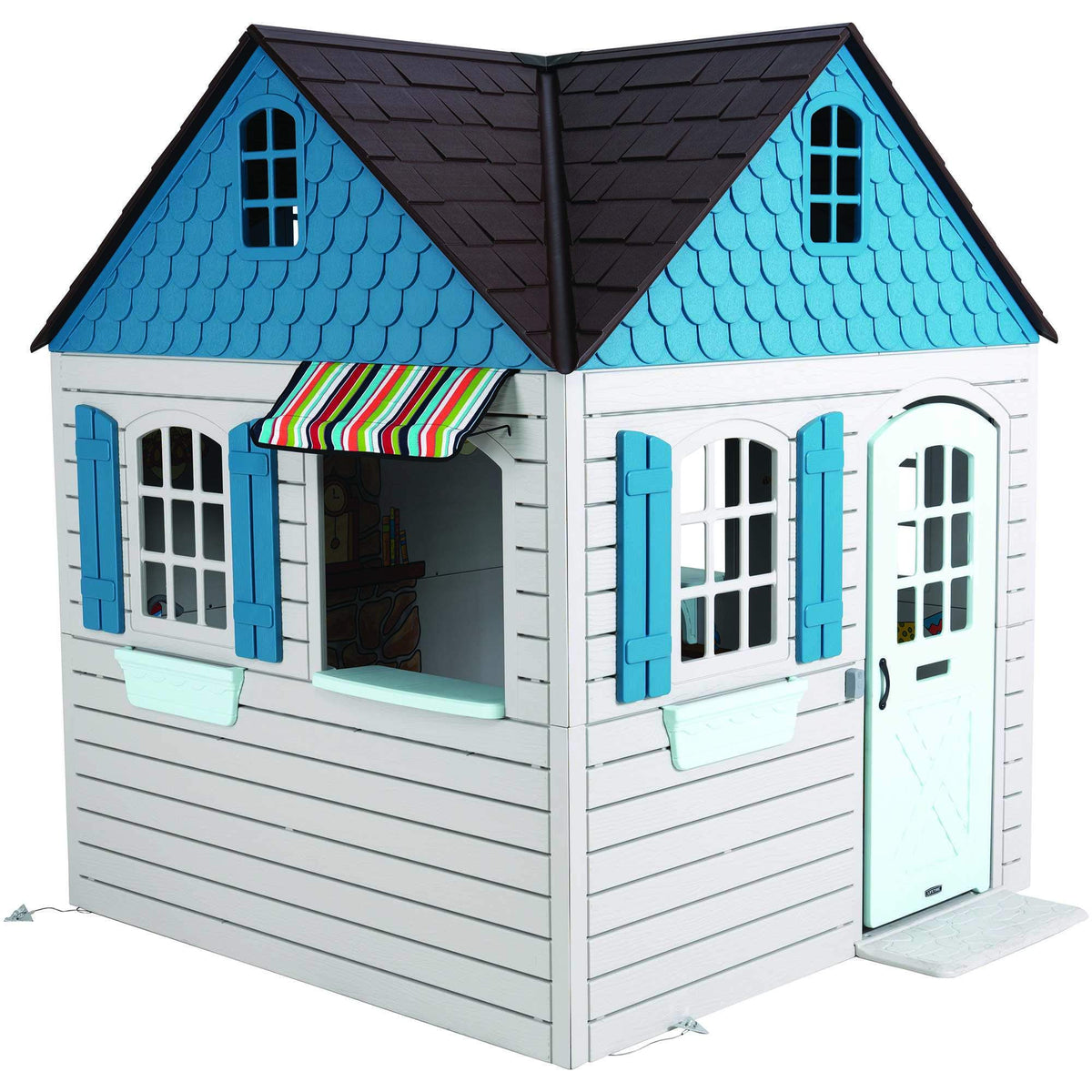 Lifetime Playhouse front door with bell offers a durable outdoor retreat for imaginative play.