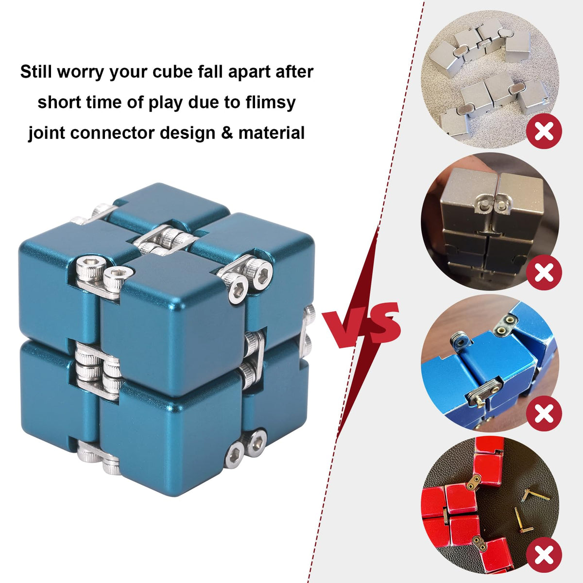 Lifidea Infinity Cube blue with case, portable desk companion.
