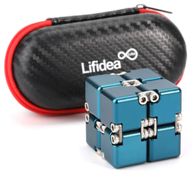 Lifidea Infinity Cube blue, side view, enhances focus during work.
