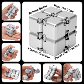 Lifidea Infinity Cube in silver, back view, aluminum alloy build signals durability.