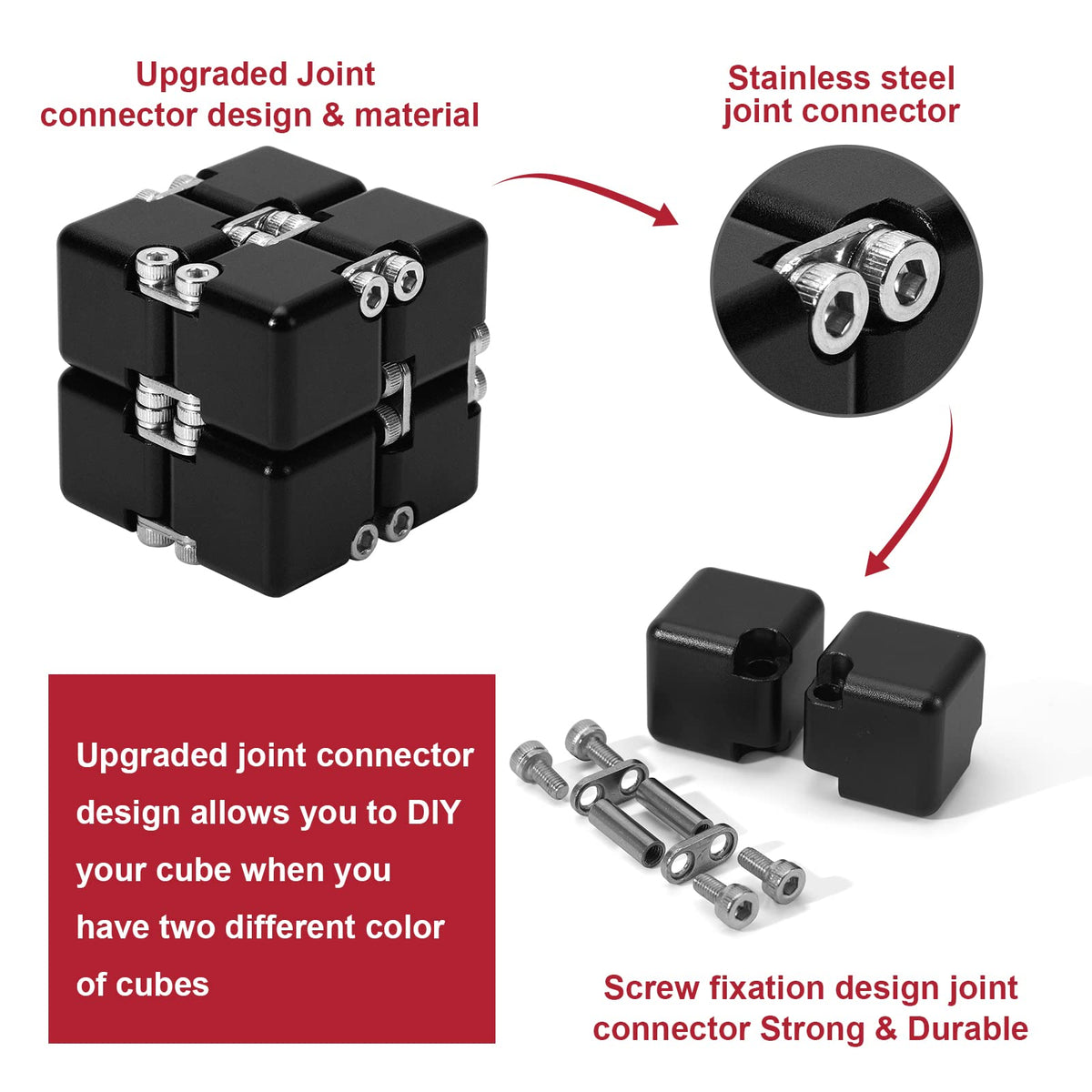 Lifidea Infinity Cube metal touch surface, smooth texture enhances tactile play