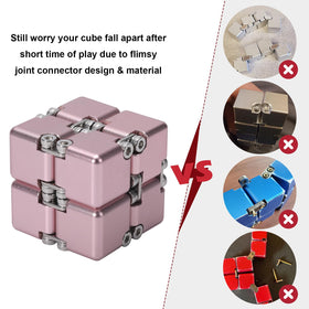Lifidea Infinity Cube Pink close-up shows smooth aluminum grinding surface.
