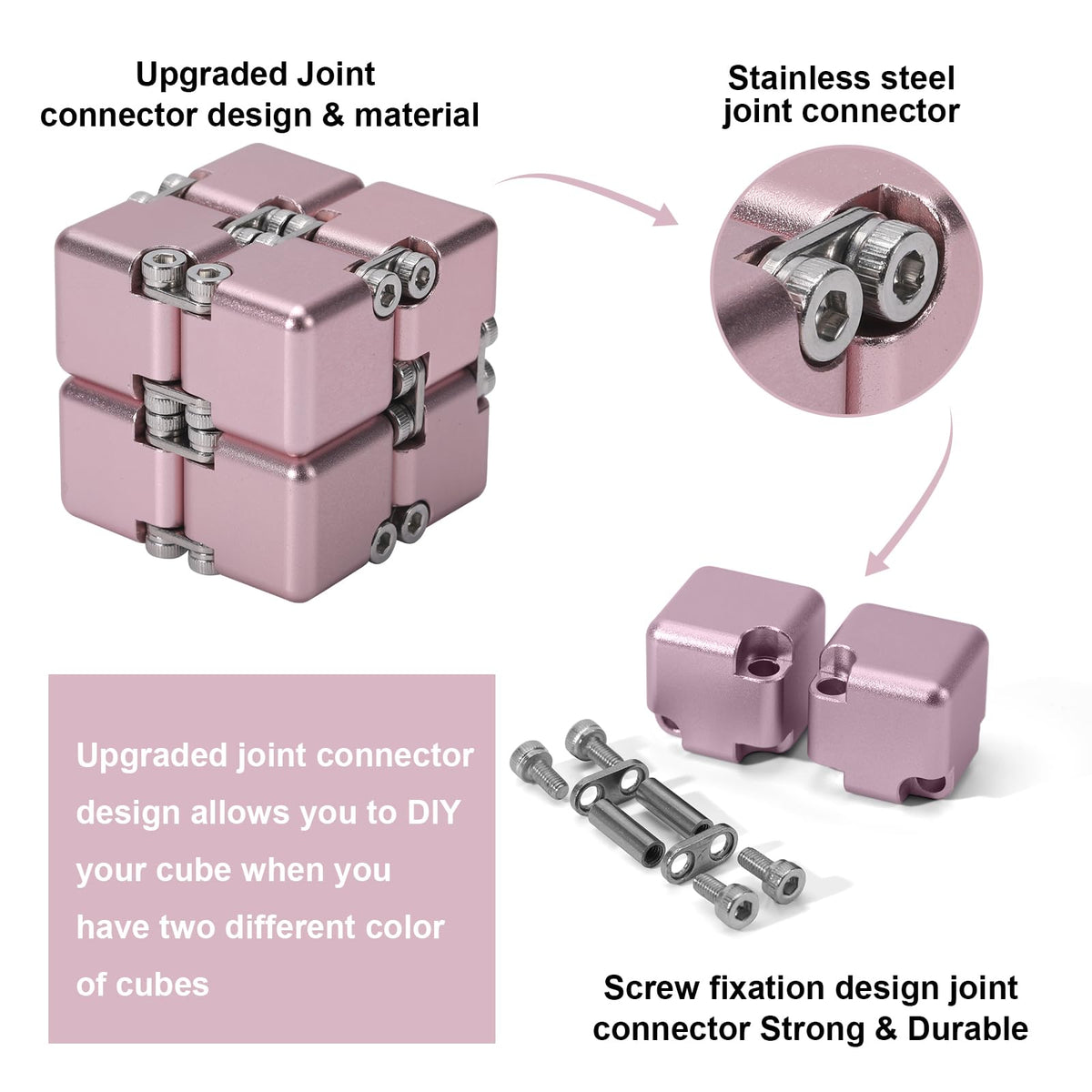 Lifidea Infinity Cube Pink folding action reveals endless shapes for creativity.