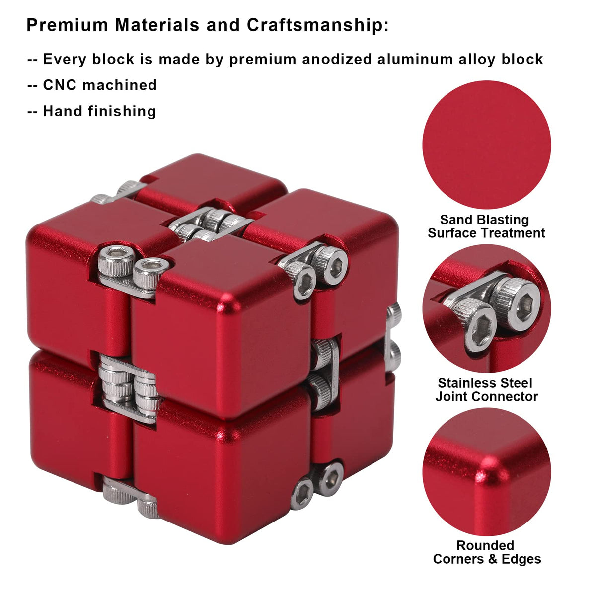 Lifidea Infinity Cube Red in hand, pocket-sized stress relief on the go