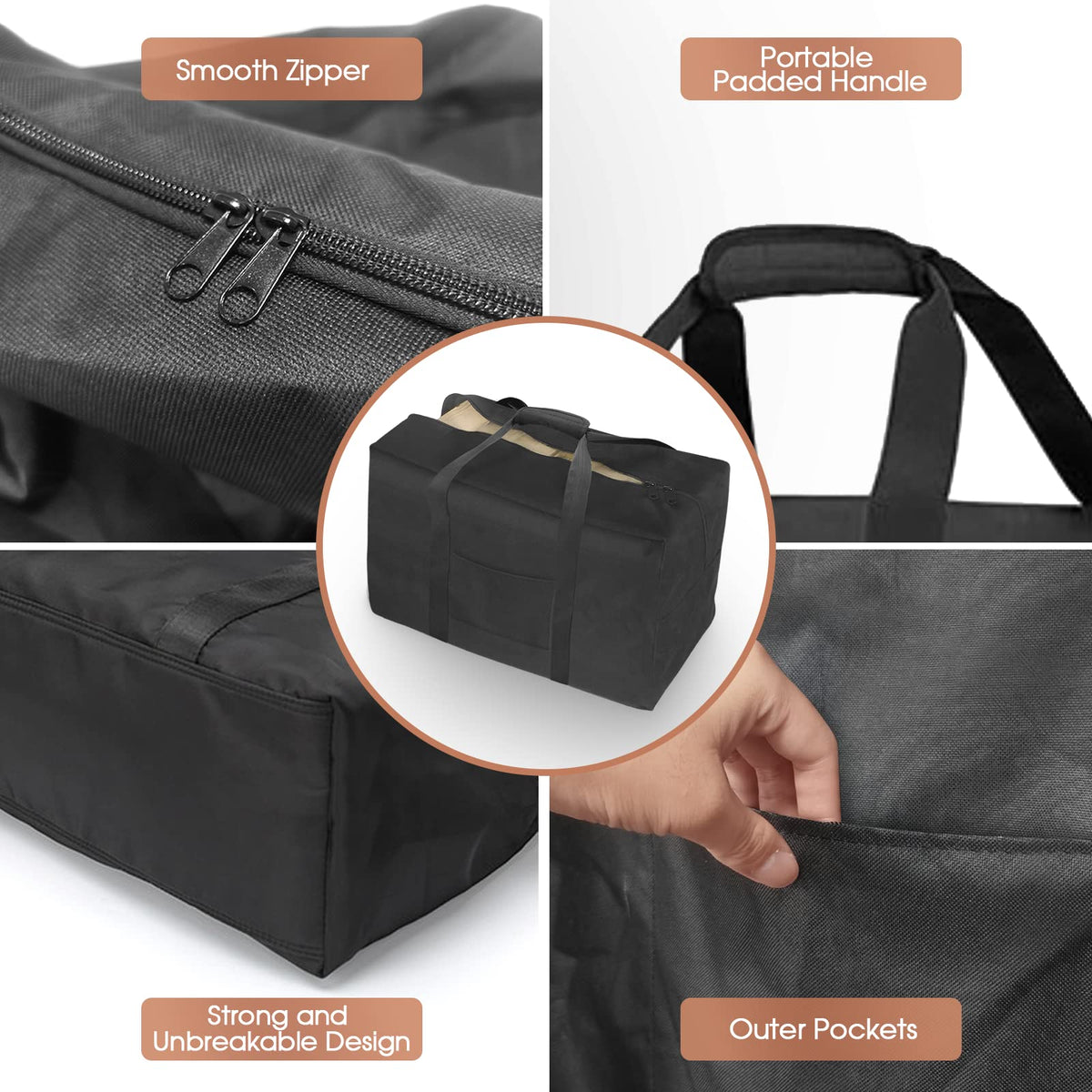 Ligebul zipper pockets store accessories for quick access