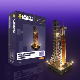 Light My Bricks Artemis base lighting adds a subtle, immersive glow to the set.