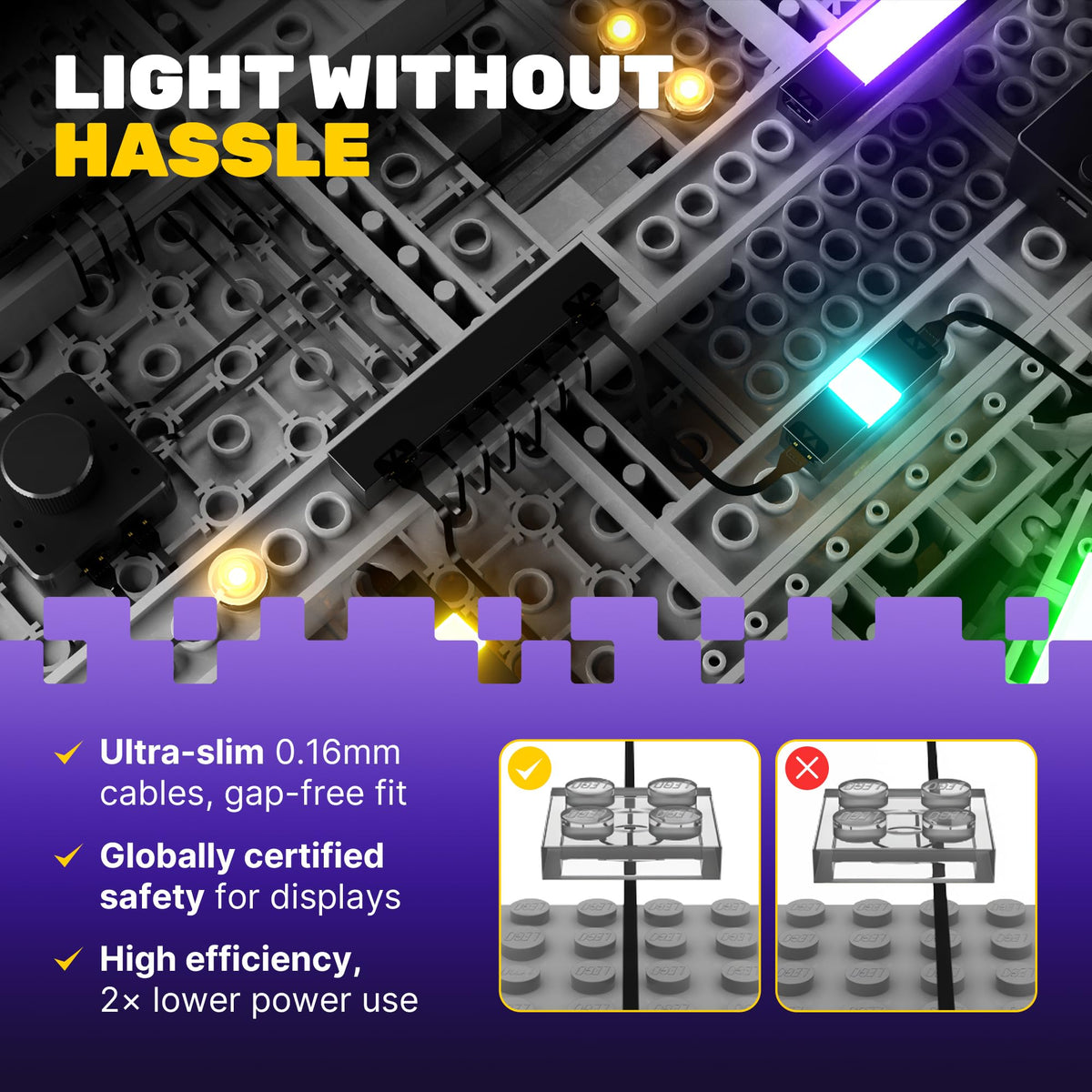Light My Bricks Artemis easy installation guides quick setup without bulky cables.