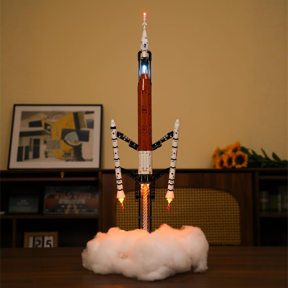 LIGHTAILING LED light for Lego 42221 rocket highlights model details for display.