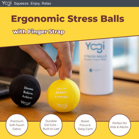 Portable LIGHTBULB IDEAS Yogi Stress Ball shown in a small travel-friendly size.