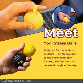 Closeup of the soft gel cover on LIGHTBULB IDEAS Yogi Stress Ball for tactile resistance.