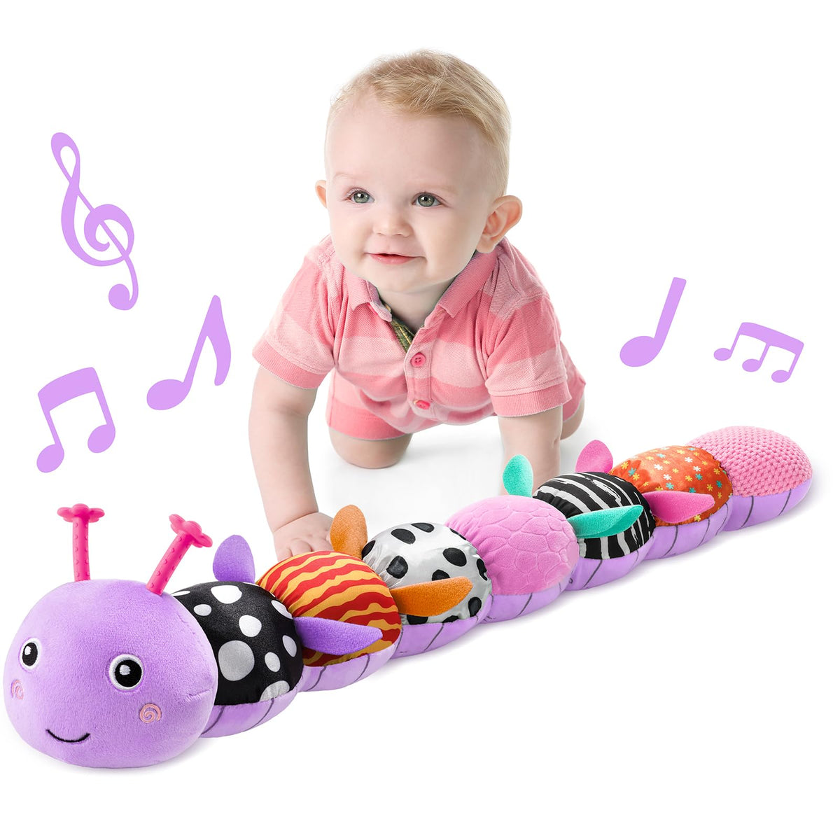 LIGHTDESIRE baby caterpillar musical head for soothing tummy-time moments.