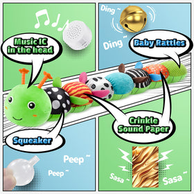 LIGHTDESIRE Caterpillar body sounds encourage auditory exploration and fine motor play.