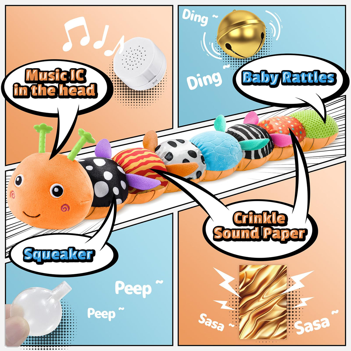 LightDESIRE caterpillar crinkle texture enhances sensory discovery